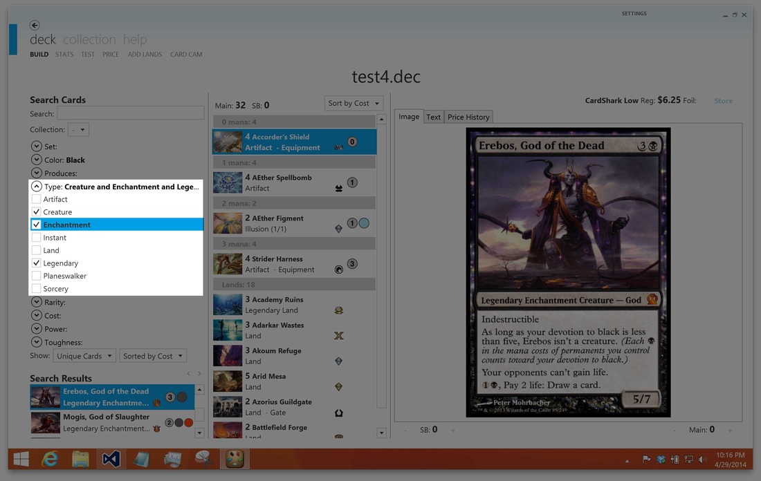 New Card Type Search