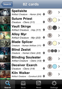 New Phyrexia and mana symbols submitted to Apple