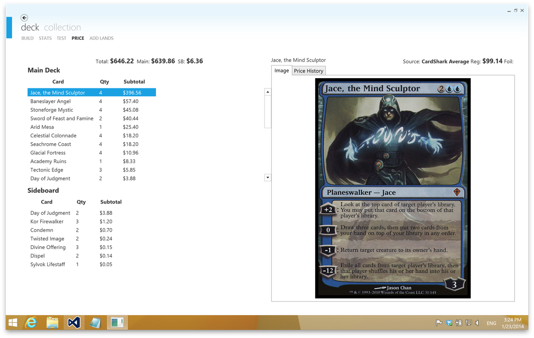 Pricing Decks on the Windows app